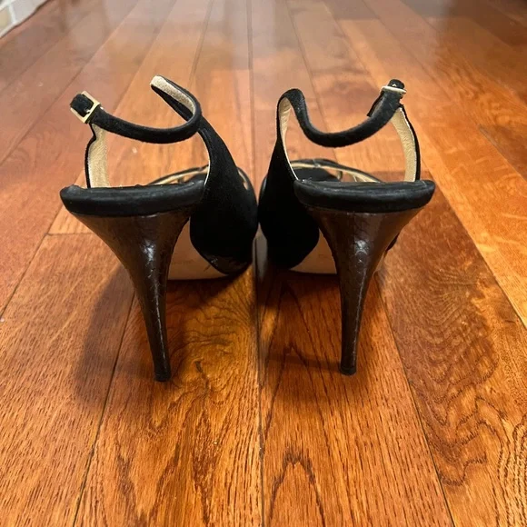 Jimmy Choo Black Leah Slingbacks Size 39.5 - Picture 3 of 6